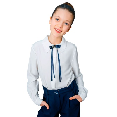 Блузка школьная для девочки размер 116 Deloras С64276 белая 1